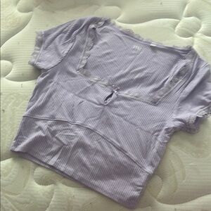 Lavender Lace Trim Women's Top